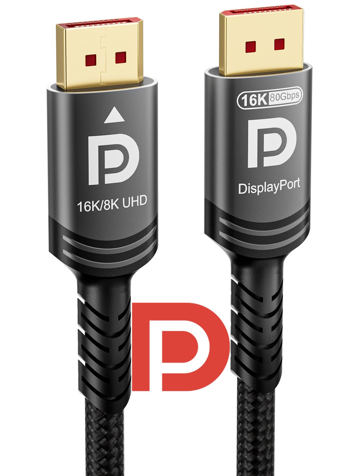 Ubluker 16K 8K Cavo DisplayPort 2.1 80Gbps 2M, Certificato Bit rate Ultra Elevato Cavo DP-DP UHBR20 DSC1.2a 4K 240Hz 165Hz 144Hz 120Hz 16K 60Hz 8K 120Hz PC Monitorare Ryzen7900 Fr…