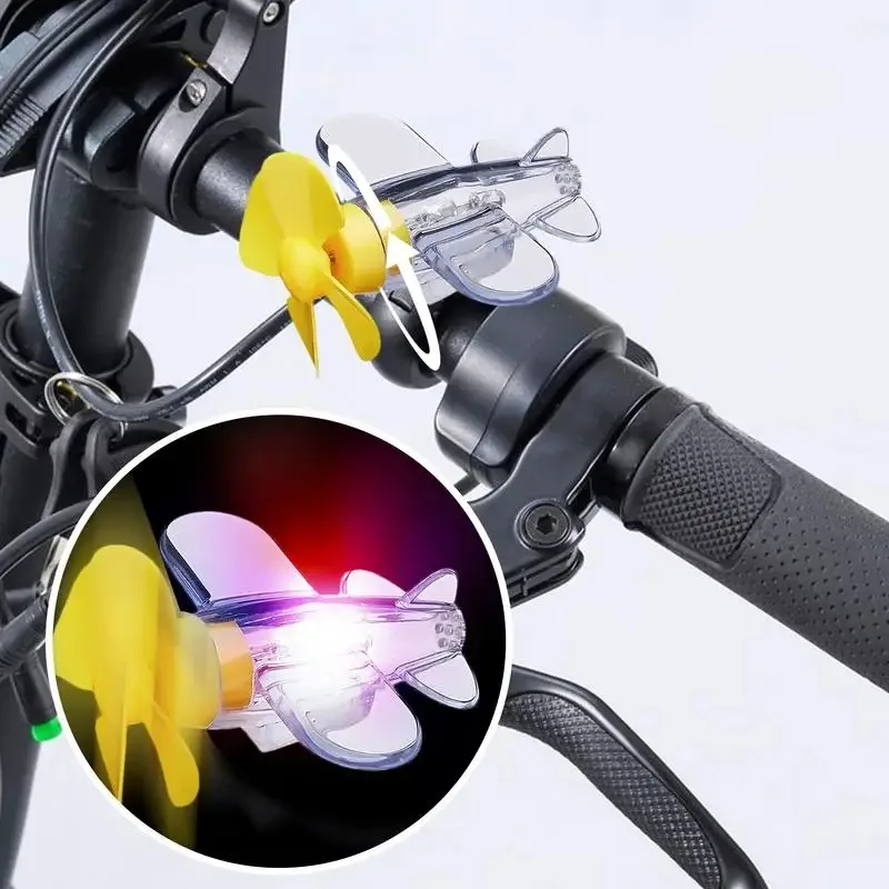 Decorazione Rotante per Manubrio Moto/Aereo, Luce LED a Energia Eolica, Segnalazione di Sicurezza per la Guida, Decorazione Moto