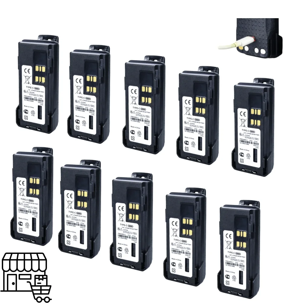 10PCS PMNN4409-C 5000mAh Tipo-C USB Li-Ion Batteria per Motorola XIR P8668i APX3000 DP4000 XPR3500 XPR7380 XPR7550 GP328D Radio