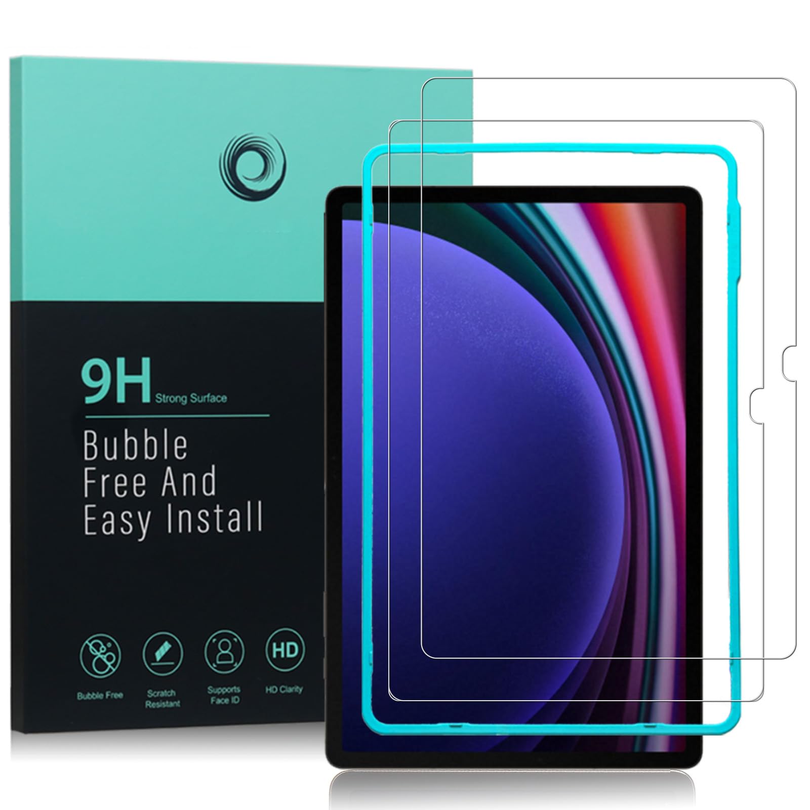 Ibywind Pellicola Protettiva per Samsung Galaxy Tab S9+/Tab S9 Plus/Tab S9 FE+/Tab S10+/Tab S10 Plus(12,4 Pollici),con 2 Pezzi in Vetro Temperato,Facile da installare,Durezza 9H