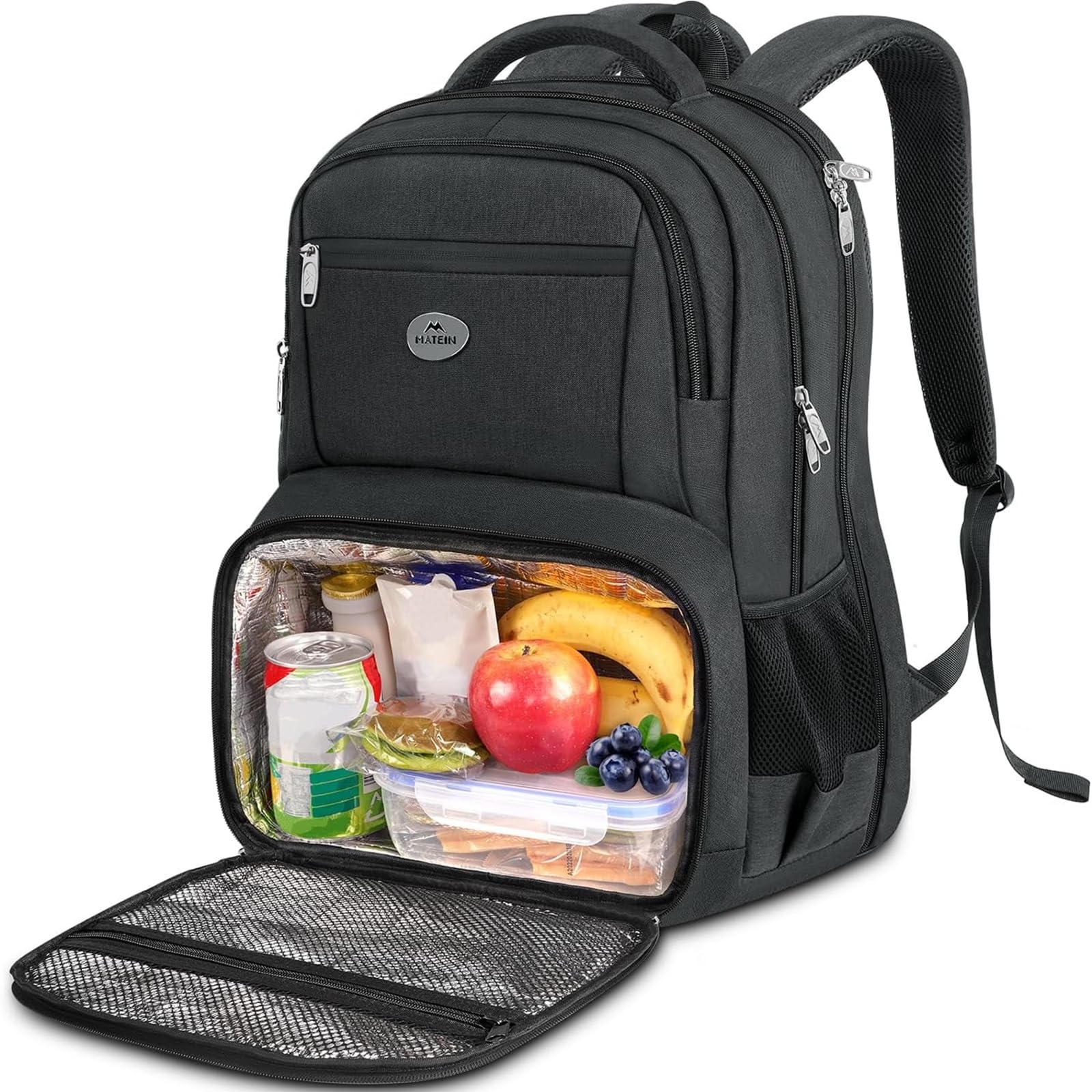 MATEIN Zaino Porta PC Porta Pranzo Termico, Zaino Lavoro Uomo Donna Grande | Zaino PC con Pranzo Termico, Multitasche Zaino da Lavoro Uomo, Impermeabile Borsa Frigo per Università…