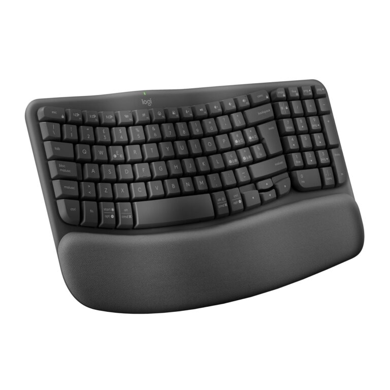 Logitech Wave Keys tastiera wireless ergonomica, ITA QWERTY | Supporto polsi imbottito, digitazione comoda, Easy-Switch, Bluetooth, Logi Bolt, più OS, Windows/Mac - Grafite