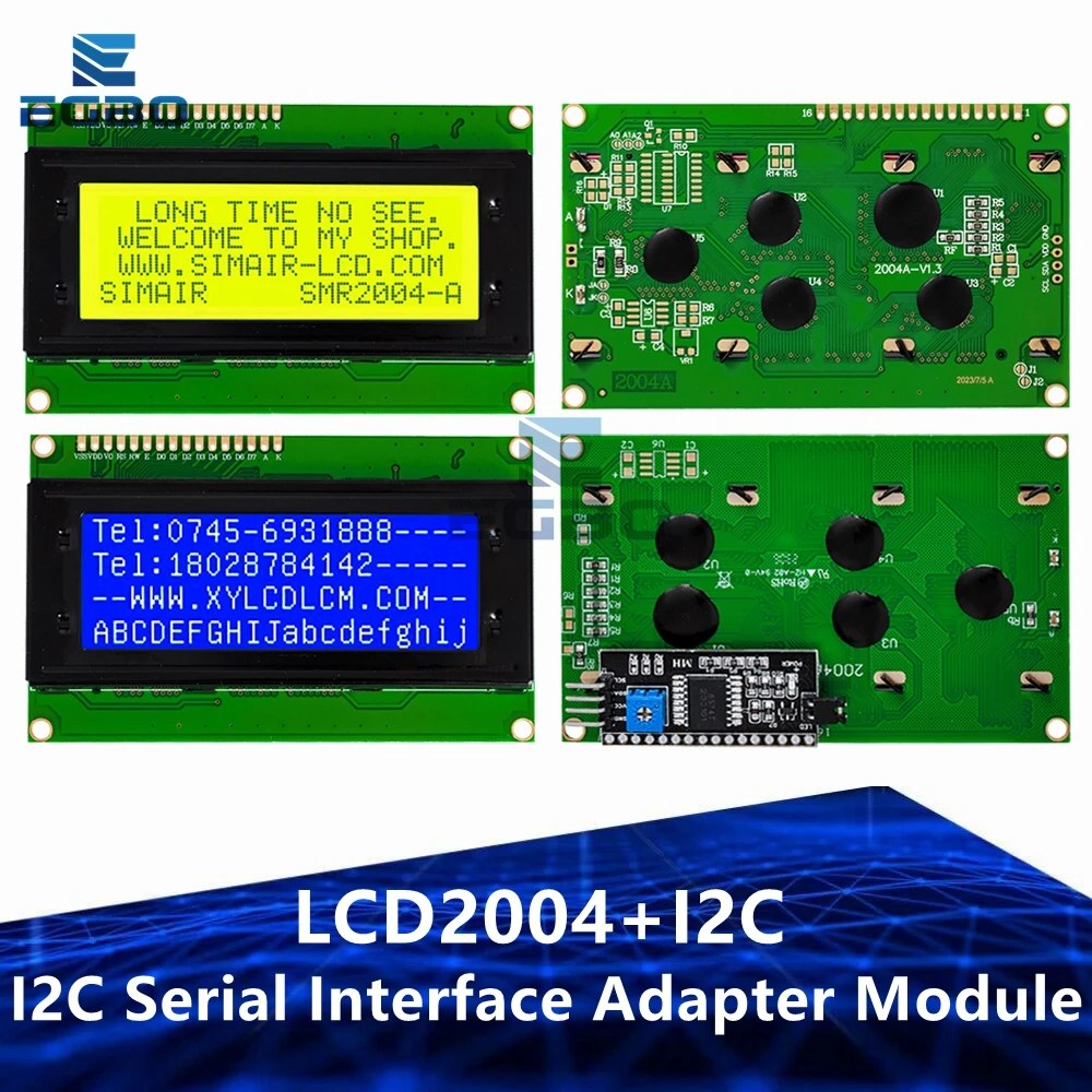 1PCS LCD2004 + I2C 2004 20x4 2004A schermo blu HD44780 Caratteri LCD/w IIC/I2C Modulo adattatore di interfaccia seriale per modulo Arduino