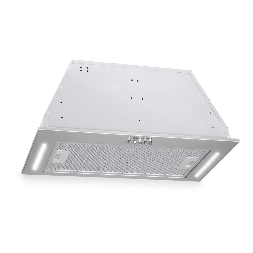 KLARSTEIN Down Under - Cappa Aspirante, Cappa di Aspirazione, Da Incasso, 60 cm, Aria di scarico 590 m³ / h, Potenza: 190 Watt in 3 Fasi, LED, Acciaio Inox, 61 dB, Kit di Montaggi…