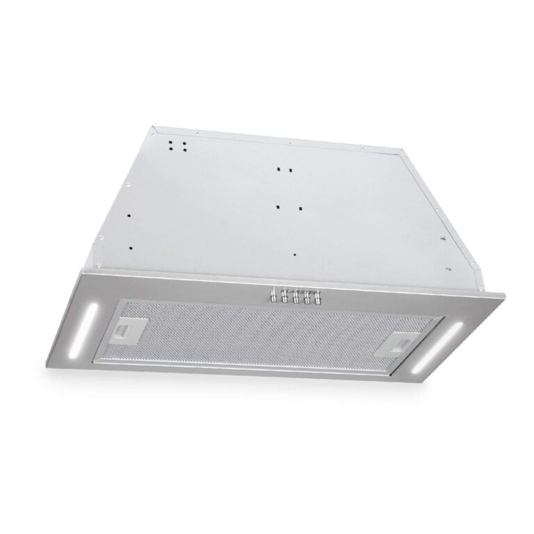 KLARSTEIN Down Under - Cappa Aspirante, Cappa di Aspirazione, Da Incasso, 60 cm, Aria di scarico 590 m³ / h, Potenza: 190 Watt in 3 Fasi, LED, Acciaio Inox, 61 dB, Kit di Montaggi…