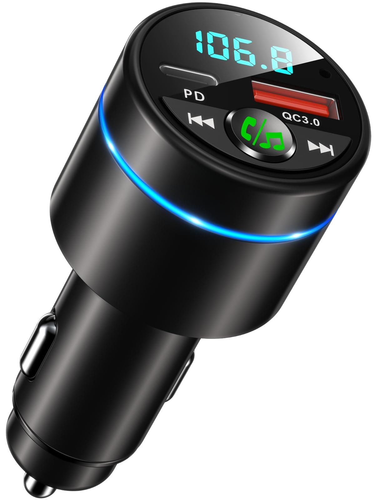 Mohard [Carcassa in Metallo] Bluetooth 5.3 Auto Trasmettitore FM Adattatore | PD 30W & QC3.0 18W Ricarica Rapida, Bluetooth Auto Accendisigari, Amplificatori Multicanale Musica Hi…