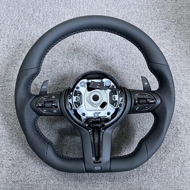 Volante in Pelle Stile M Sport Nero Cromato per BMW E70 E71 E84 E90 E92 E93 E87 E82 F20 F30 F87 M3 M5 F10 F45 F15 F48