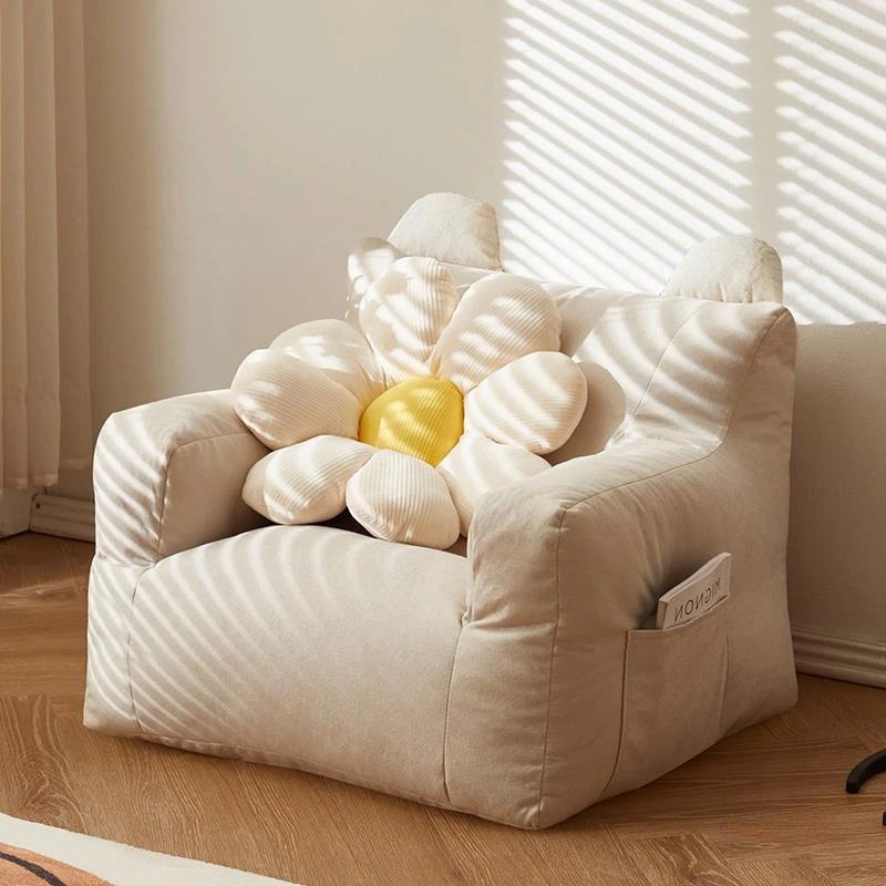 Divano singolo nordico ecologico, schienale morbido e confortevole, simpatico pouf, piccoli divani per bambini, per soggiorno dei bambini