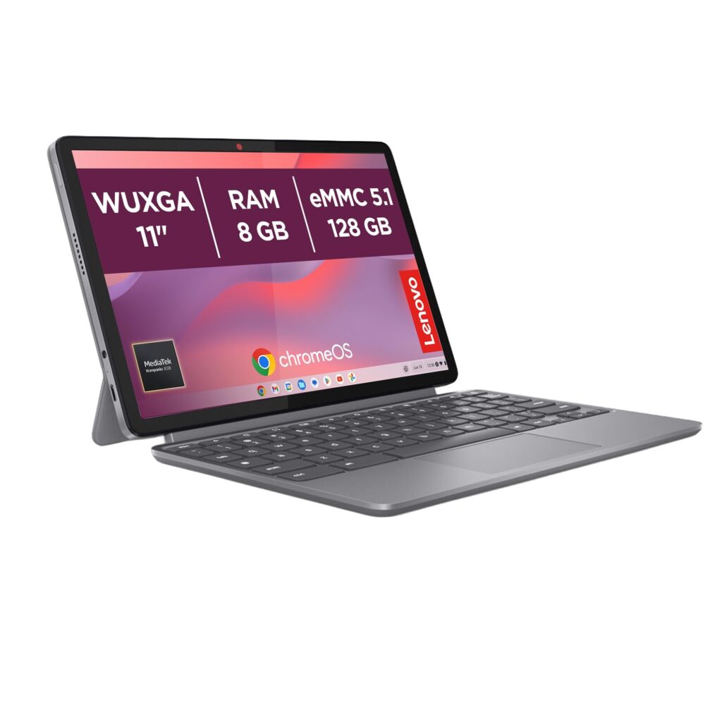 Lenovo Duet Chromebook 11” Touch IPS, Memoria 128GB, RAM 8GB, Chrome OS, Penna e Tastiera + Folio Stand inclusi, Notebook e Tablet Convertibile per Studio e Lavoro - Caricatore no…