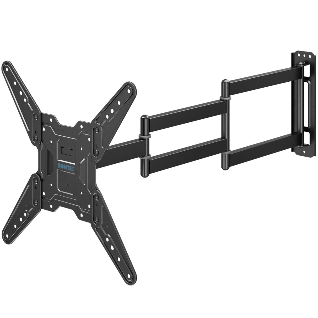 BONTEC Supporto TV da Parete 26-65“, Staffa Orientabile e Inclinabile con Braccio Estensibile 950mm, Design Salvaspazio per Smart TV e Monitor, VESA 400x400mm, Portata 35 kg, con…