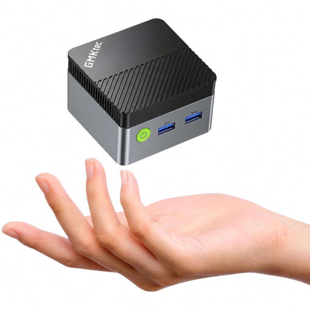 GMKtec G5S Mini PC(3 anni di supporto) Mini Desktop Computer Intel N5095 migliore di N5030/J3355, 8GB LPDDR4 128GB SSD M.2, Doppio HDMI 4K@60Hz, USB 3.2 x3, WiFi 6, BT 5.2, Slot SD