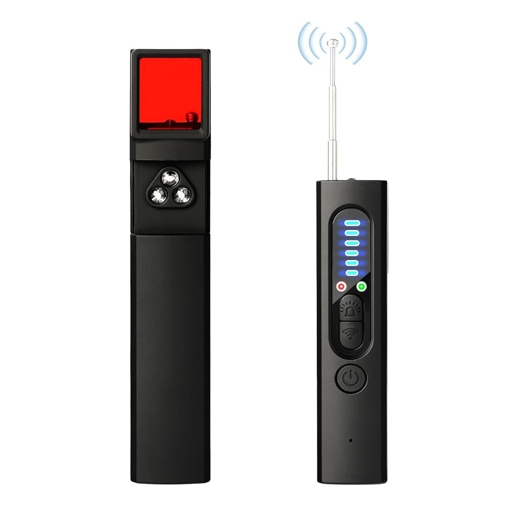 SOXOI Rilevatore Microspie RF per Telecamere Nascoste GPS 5 Livelli | 4 Funzioni, Scansione Infrarossi, Rilevamento Magnetico, Torcia Integrata, 1 MHz–8 GHz, 30 h, Fino a 30 m²