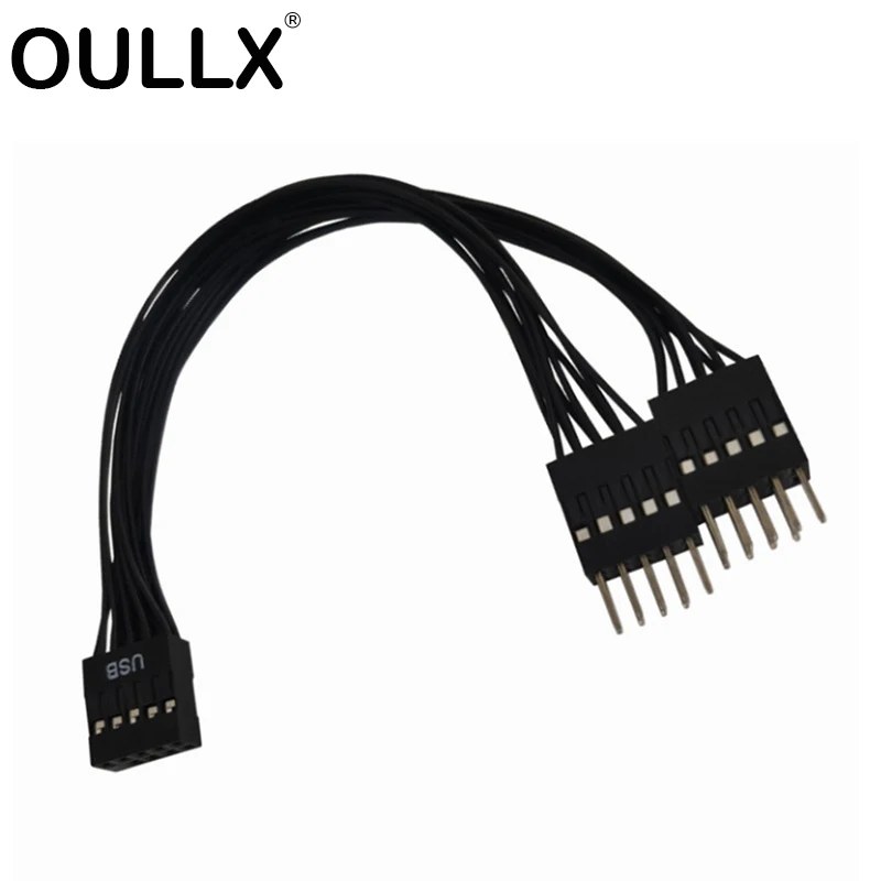 Cavo sdoppiatore prolunga USB 9 pin Adattatore scheda madre da 1 a 2 Hub interfaccia cavo doppio 9PIN USB 2.0 9PIN per cavo computer PC