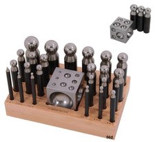 Set 25 pezzi blocco cupola e punzone tapparellatura artigianato metallo modellatore CT4304