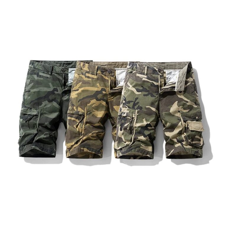 Pantaloncini Cargo Multitasche Camo da Uomo Casual Outdoor Streetwear Larghi da Lavoro 9A513