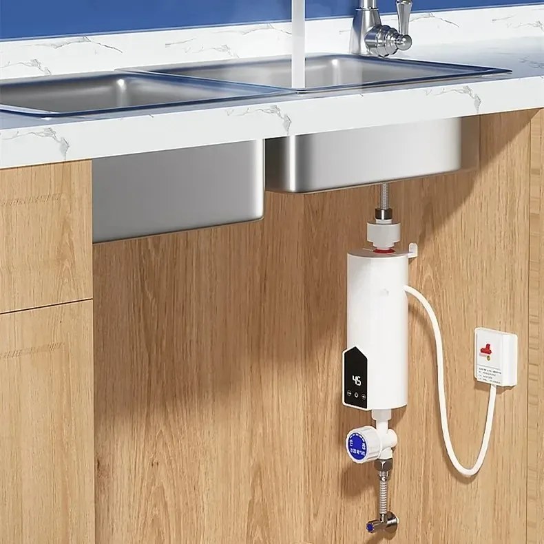 RYK-006 Scaldabagno Istantaneo 220V 3000W-5500W, Scaldabagni Elettrici Portatili per Bagno, Doccia con Acqua Calda e Riscaldamento per Cucina Domestica
