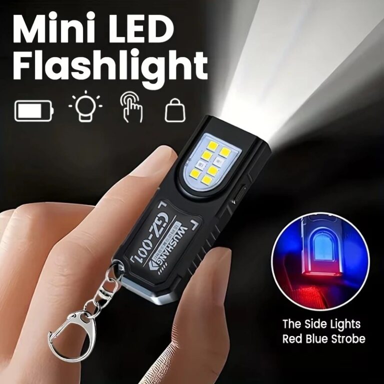 Torcia portachiavi multifunzionale Mini torcia ricaricabile USB con lampada da lavoro COB Portachiavi Lampada da tasca da campeggio