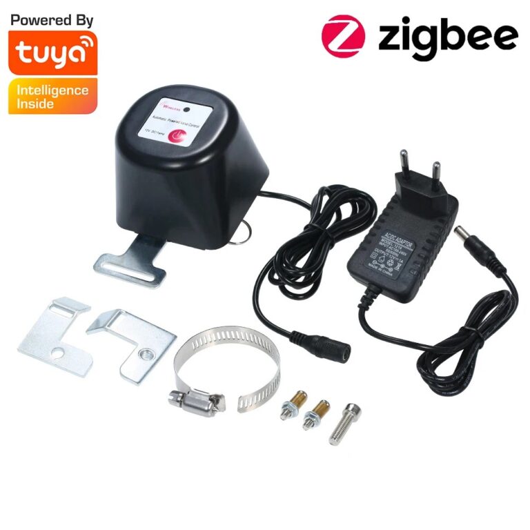 Tuya ZigBee Valvola di controllo dell'acqua del gas di controllo wireless intelligente Valvola di controllo dell'automazione domestica intelligente per lavoro a gas con Alexa, Ass…
