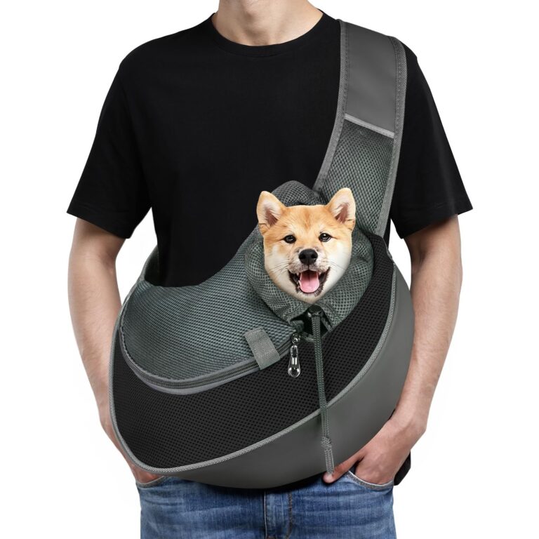 AUYAO Borsa da Viaggio per Cani, Regolabile Borsa da Trasporto per Cani Piccoli, Trasportino da Passeggio per Cane, con Tasche, Marsupio per Cane/Gatto Fino a 5 KG, per Passeggiat…