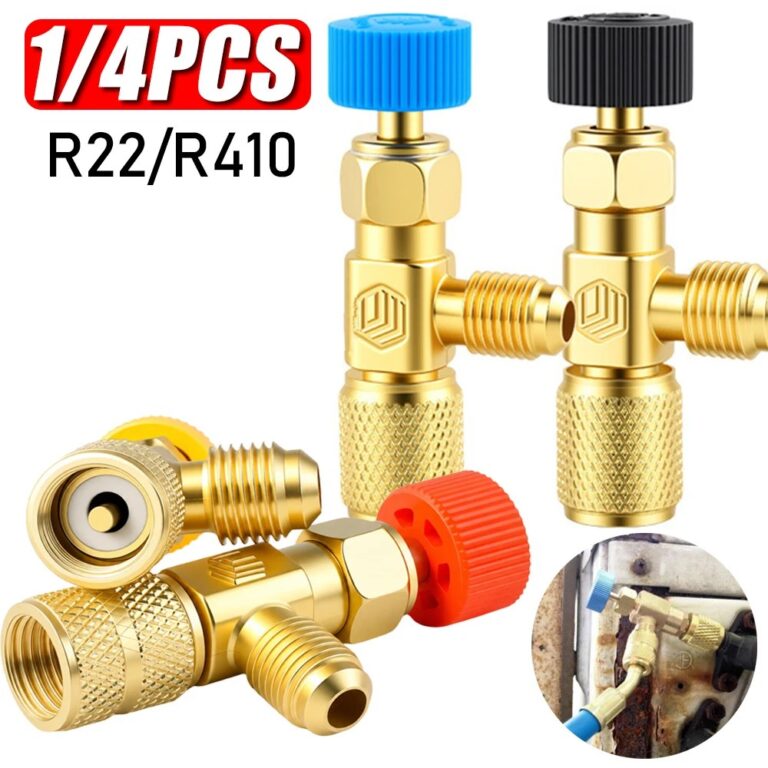 1/4 Pezzi Valvola di Carica Refrigerante R22 R410 Adattatore di Sicurezza Valvola a Sfera per il Controllo del Flusso per Manifold Climatizzatore R22 R410