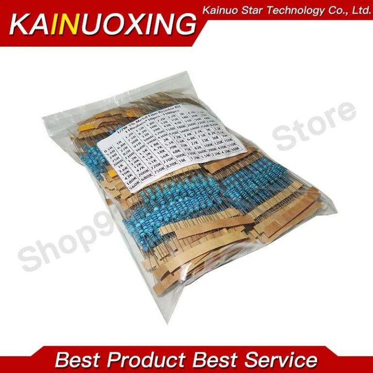 Kit resistori 1100 pezzi 0,5 W 0,1 Ohm ~ 10 M Ohm Resistore a film metallico Resistenza 1/2 W 1% Resistenza ad anello colorato 110 valori * 10 pezzi