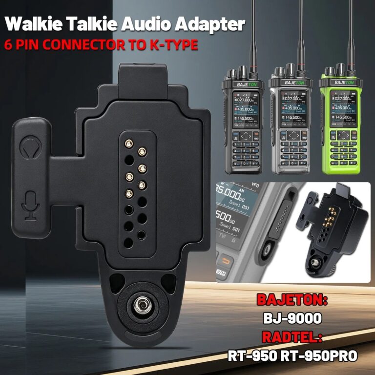 Adattatore Audio BAJETON BJ-9000 per Walkie Talkie, Auricolare e Microfono di Ricambio con Connettore a 2 Pin per Radtel RT 950Pro BJ-9000 RTD TP 900PRO