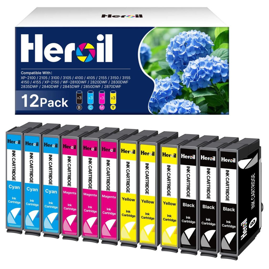 Heroil Compatibili per Cartucce Epson 603 XL per Epson XP 2100 WF 2810 | Cartucce Compatibili per Epson XP 3100 WF-2830 WF-2840 XP-2150 XP-4100 XP-3105 WF-2820 XP-4105 WF-2835 XP-…