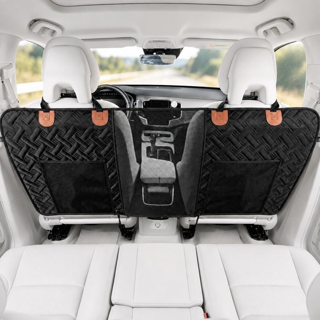 Eosarcu Cani Barriera per Auto, Cani Mesh per Divisore Auto, Barriera per Animali Domestici con 2 Organizzatore Mesh, Universale per Auto, SUV, Camion