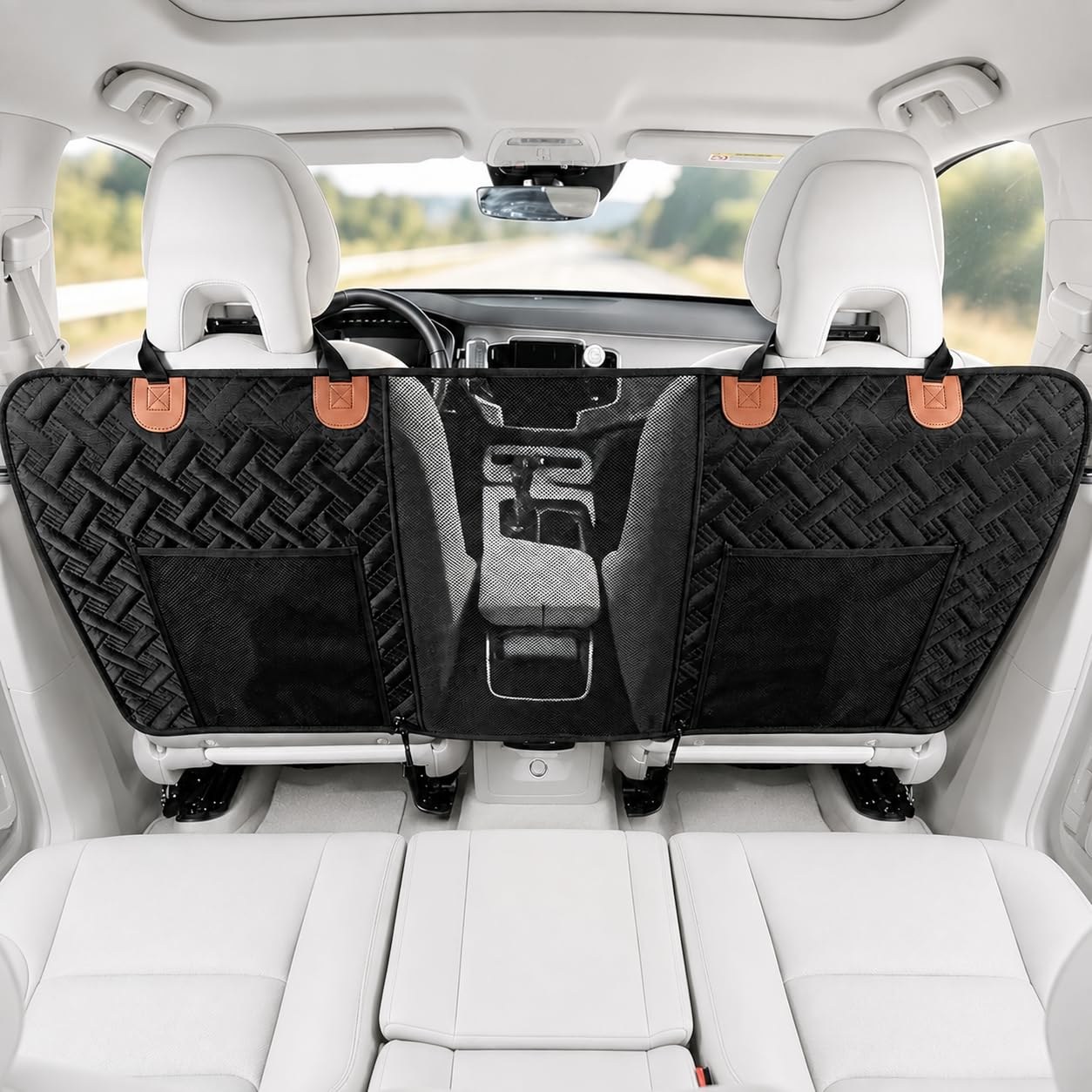 Eosarcu Cani Barriera per Auto, Cani Mesh per Divisore Auto, Barriera per Animali Domestici con 2 Organizzatore Mesh, Universale per Auto, SUV, Camion
