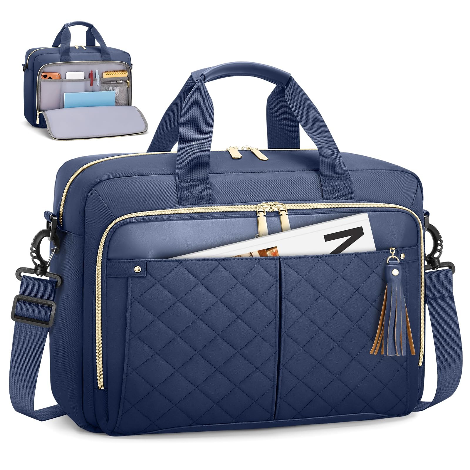 RAINSMORE Borsa Porta pc 15,6 pollici Borsa Lavoro Donna Impermeabile | Borsa Computer Grande Borsa Porta Documenti Donna Borsa Messenger Insegnante per Ufficio Università Scuola…