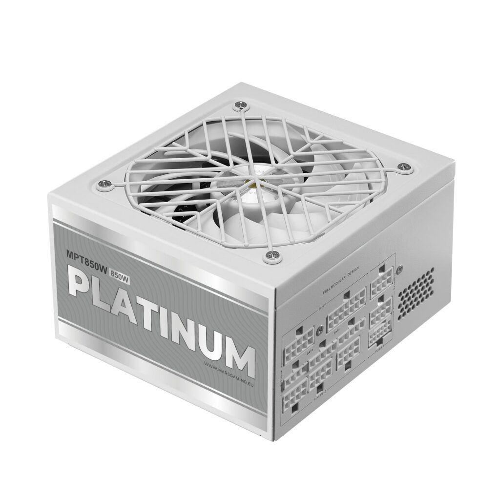 Mars Gaming MPT850 Alimentatore Full Modular 850W 80Plus Platinum | 12 Anni Garanzia, ATX 3.1 e PCIe 5.1 Ready, 92% Efficienza, DC-DC LLC SMD, Condensatori Giapponesi Toshin Kyogo…