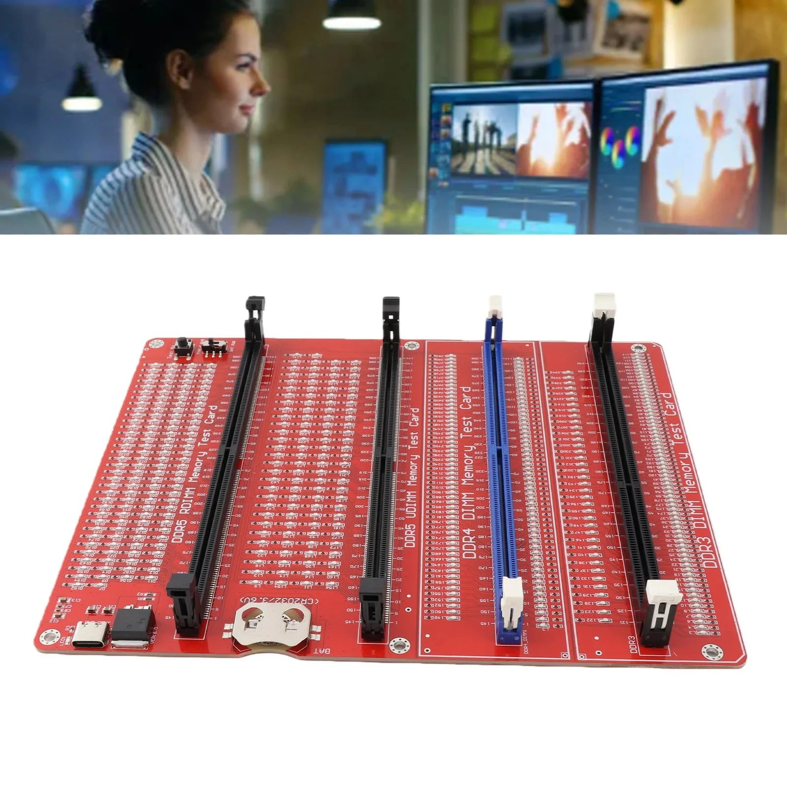 Tester di memoria RAM 4 in 1 per computer desktop DDR3 DDR4 DDR5 UDMM DDR5 RDIMM con luce diagnostica