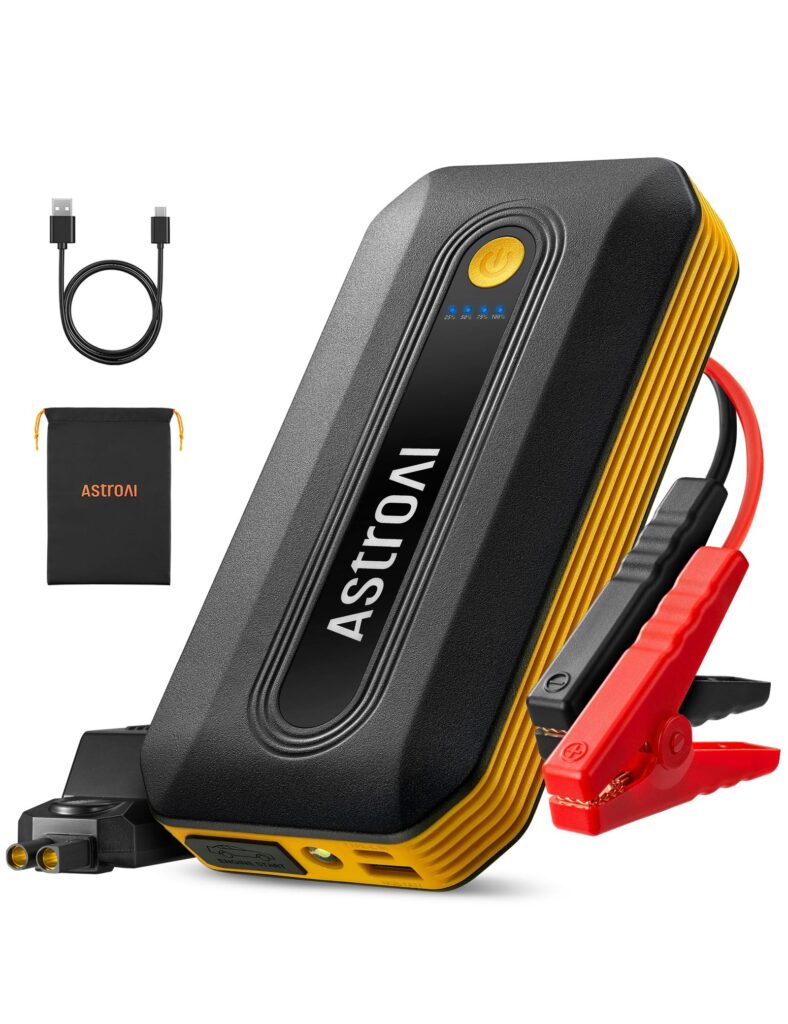 AstroAI B8 Booster Avviamento Auto, Avviatore Batteria per Auto/Moto 12V | Starter Batteria Auto con Torcia LED e Uscita USB, Power Bank per Motori fino a 7,0L Benzina e 5,5L, Ara…