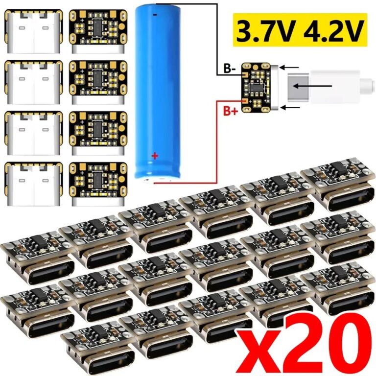 1-20 Pezzi Mini Modulo Scheda di Ricarica per Batterie al Litio 3.7V 4.2V 18650, Scheda di Protezione Caricabatterie con Interfaccia Type-C