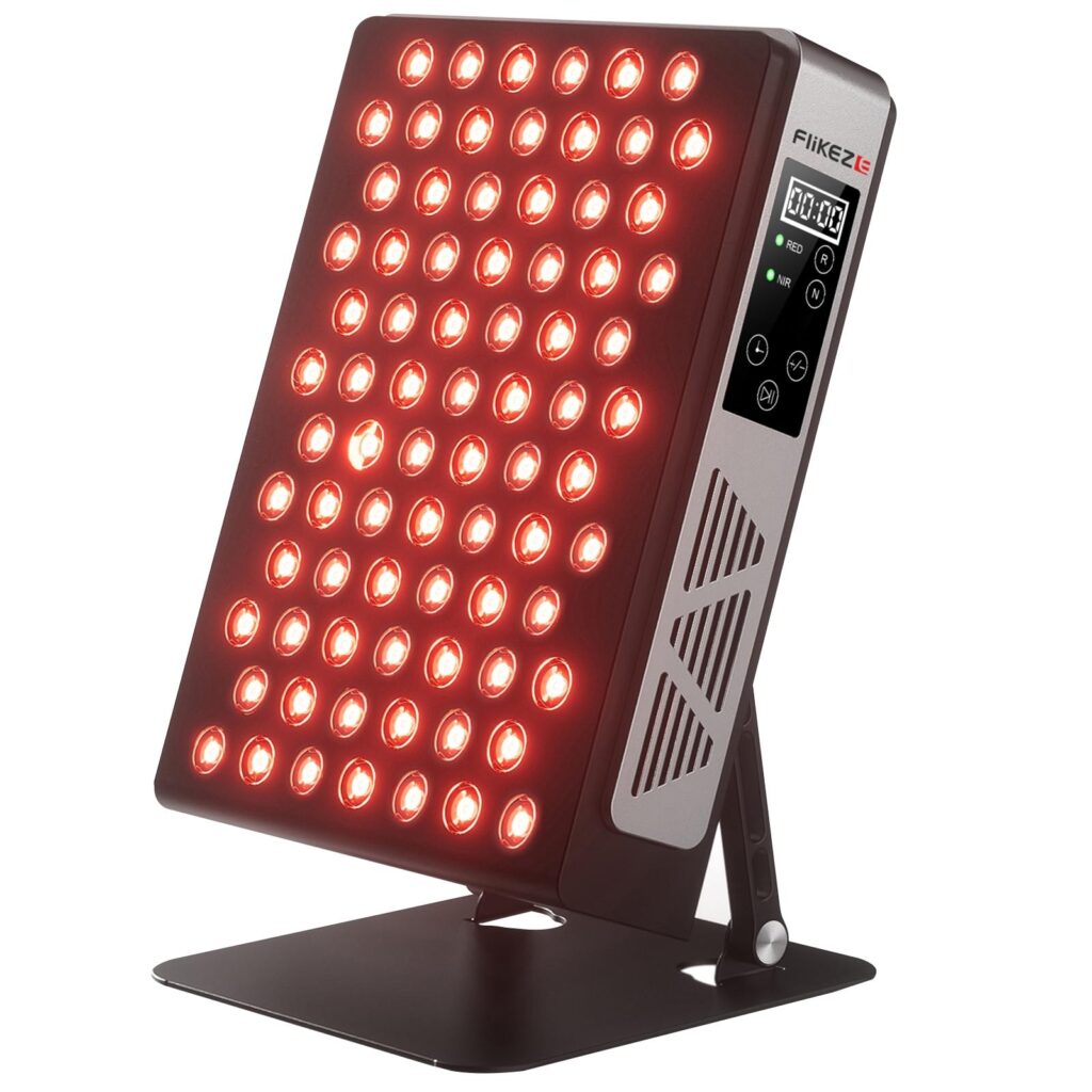 FliKEZE Lampada a Luce Rossa per Terapia, 78 LED, per uso domestico, sport | Infrarossi 630nm, 660nm, 830nm, 850nm Con 4 Chip, 3 Modalità, Dimmerabile, Timer – Per Tessuti Profond…