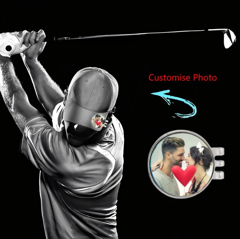 Clip per berretto da golf con foto personalizzata personalizzata Clip per marchio da golf Logo personalizzato Regalo per golfista Marchio per clip per berretto da golf a sublimazi…