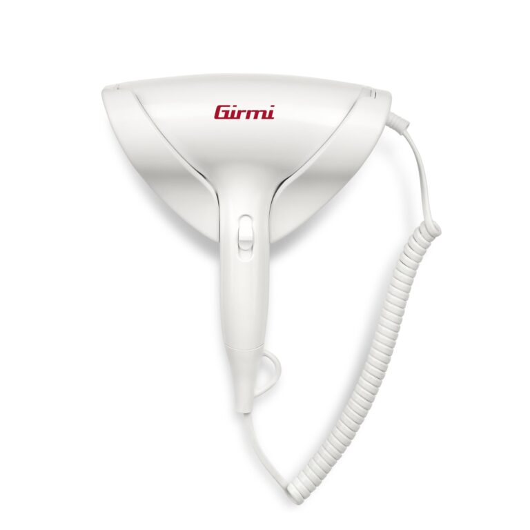 Girmi PH03 Asciugacapelli da parete,1700 W, 2 velocità e 2 temperature, Montaggio a muro, Termostato anti surriscaldamento, Bianco