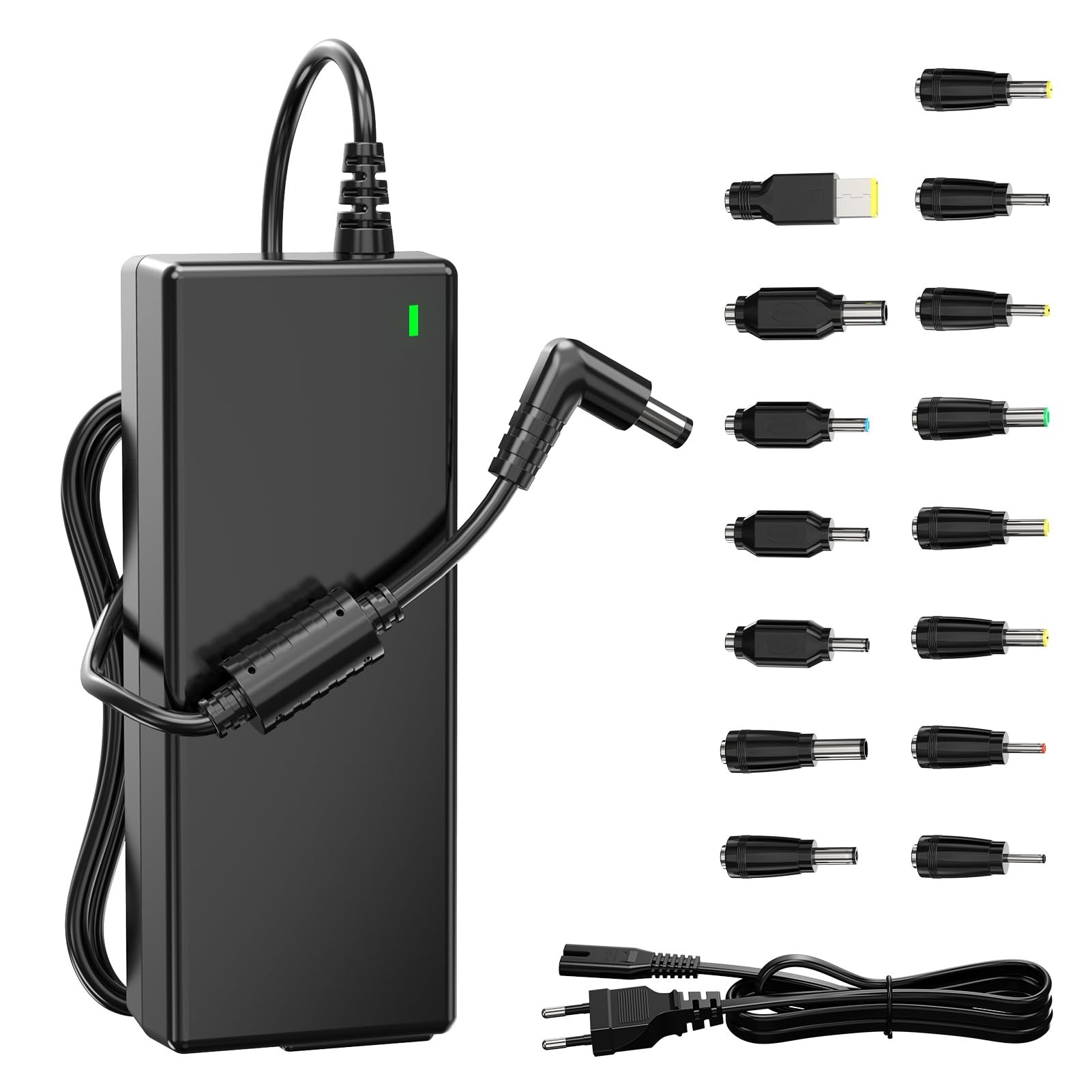 SUNYDEAL 90W Caricatore Universale Notebook per PC Portatile | Compatibile con HP, ASUS, Lenovo, Dell, Acer, Toshiba, Sony, Samsung – 18.5V-20V, 4.74A Max, 15 Connettori (Senza US…