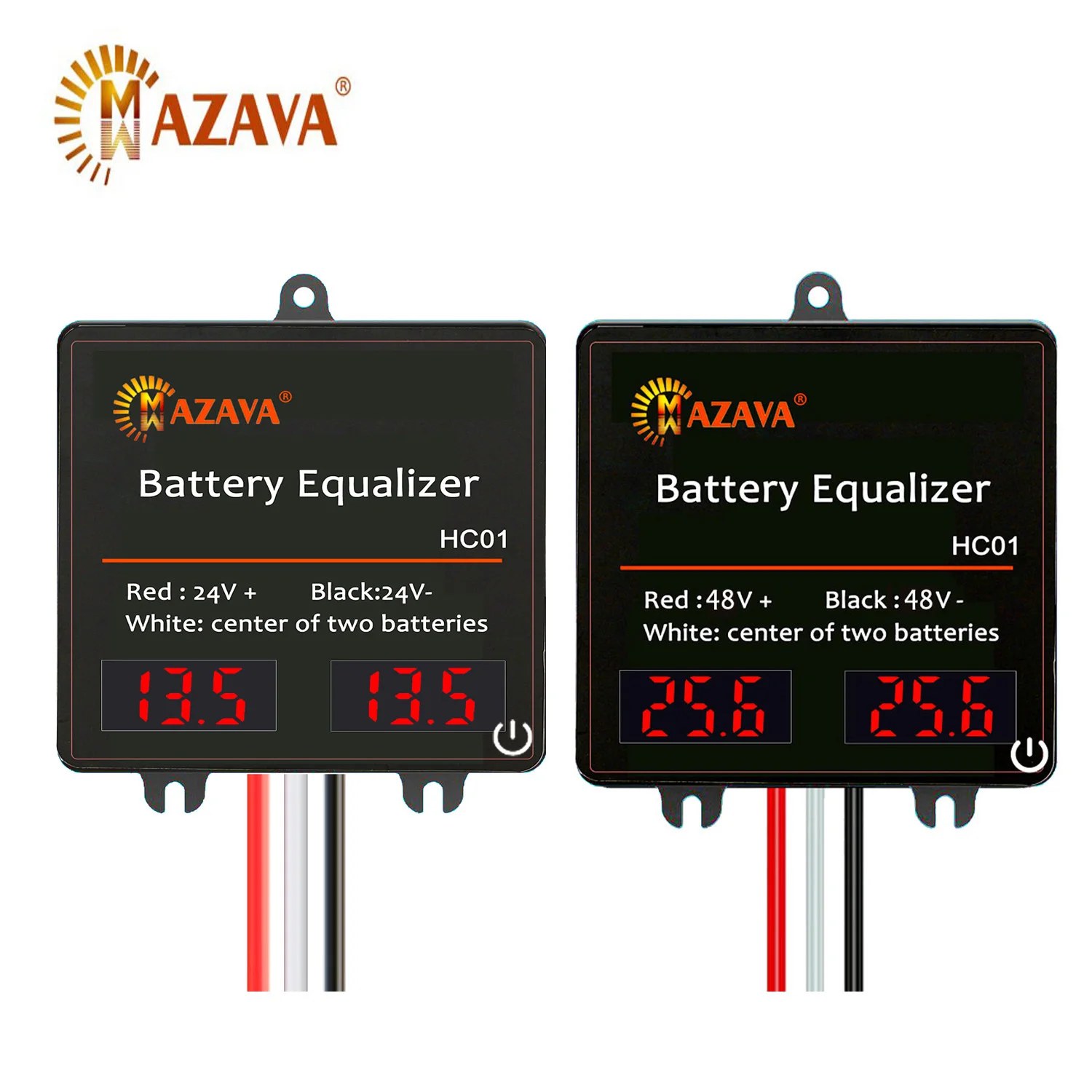 MAZAVA Equalizzatore di Batterie HC01 2 x 24V 2x12V Display Batterie 24V 48V Tensione Attiva Batteria al Piombo-Acido Li-ion LiFePO4