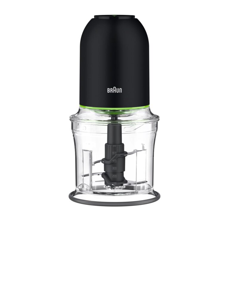 Braun MultiPractic 3 CH3011BK, Tritatutto a Quattro Lame in Acciaio Inox, Due Velocità, Funzione One Push, Tritaghiaccio, Capacità 500ml, Lavabile in Lavastoviglie, 500W, Nero