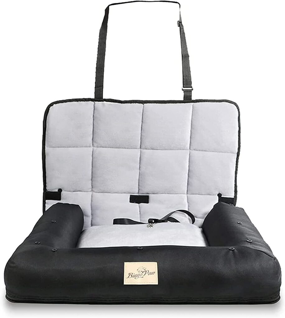 Seggiolino Auto per Cani Taglia Grande per 30 kg Cuccia Cane Auto Sicurezza | Lavabile Morbido con Cintura di Sicurezza, Impermeabile, 86x54x50 cm