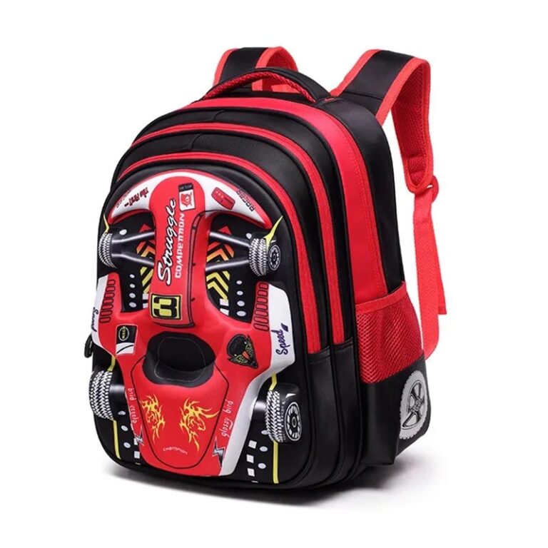 Zaino per auto 3D leggero e impermeabile Zaino per bambini in età prescolare Zaino per bambini piccoli Ragazzo Ragazza Zaino primario Rosso Blu