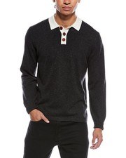 Camicia Rugby Brodie Cashmere Misto Lana Tinta Unita e Cashmere Uomo