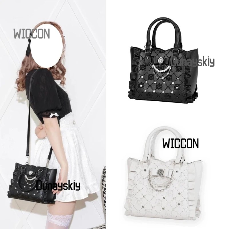 Jirai Kei Japanes Donne Ragazze Bow Kawaii Borse carine Nero Bianco Regali Festa quotidiana Carnevale Halloween Natale