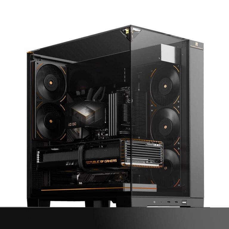 Thermalright A70 PC-Gehäuse-270°Panorama | Vetro Temperato ATX-Midi Tower Chassis, supporta scheda madre ATX/GPU 420mm, gestione cavi nascosta-Nero