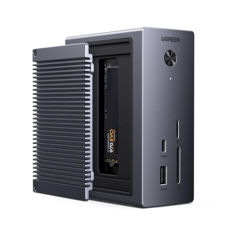 UGREEN Revodok Pro 10Gbps Docking Station USB C 10 in 1 Multiporta | Con Case SSD M.2 NVME, HDMI 4K 60Hz, 10Gbps Rapido, PD 100W Ricarica, Ethernet Gigabit, Lettore di Schede SD TF