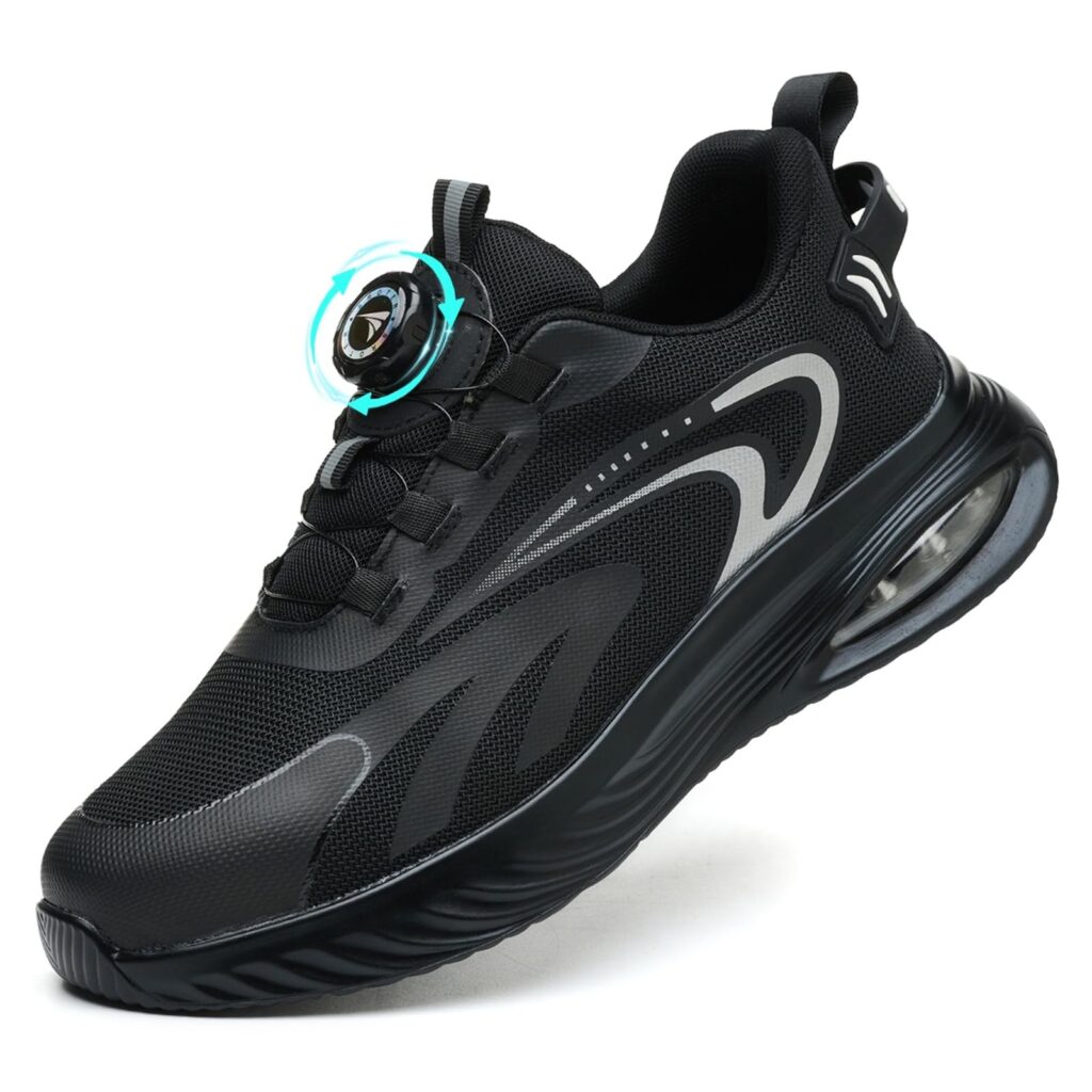AEKYIWL Scarpe Antinfortunistiche Uomo Donna Scarpe da Lavoro Leggere Traspiranti Comode Scarpe Sicurezza con Lacci Fibbia Girevole Regolazione Rapida