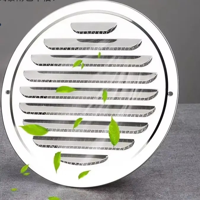 Griglia di Ventilazione Rotonda in Acciaio Inox per Parete Esterna, Coperchio per Foro di Ventilazione 70-200mm, Copertura per Ventilazione Domestica