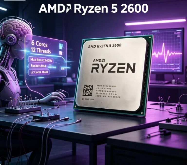 Processore AMD Ryzen 5 2600, 6 Core 12 Thread, 3.4GHz, Socket AM4 per Desktop, Supporto X570, Cache L3 da 16MB, Multitasking ad Alte Prestazioni