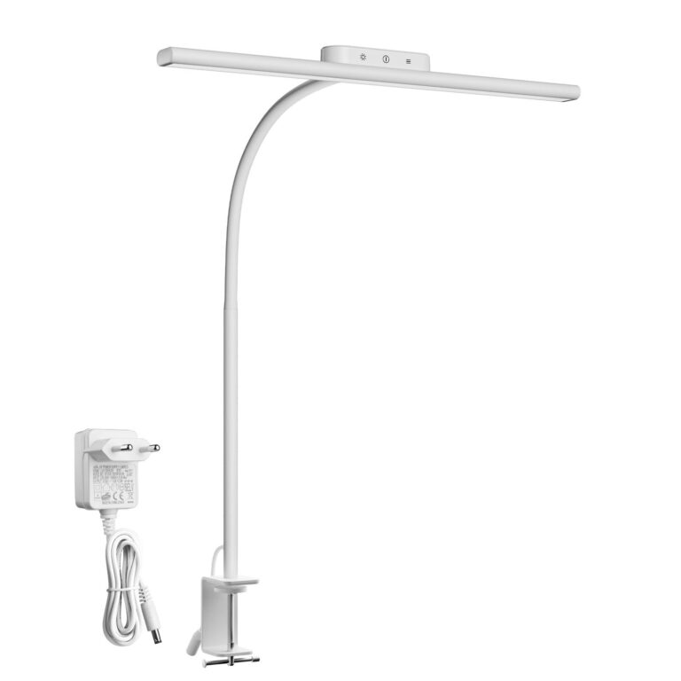 Lepro Lampada da Tavolo LED Clip Touch 750LM,Bianco | Luce regolabile per lettura, lavoro e manicure, controllo touch con design flessibile